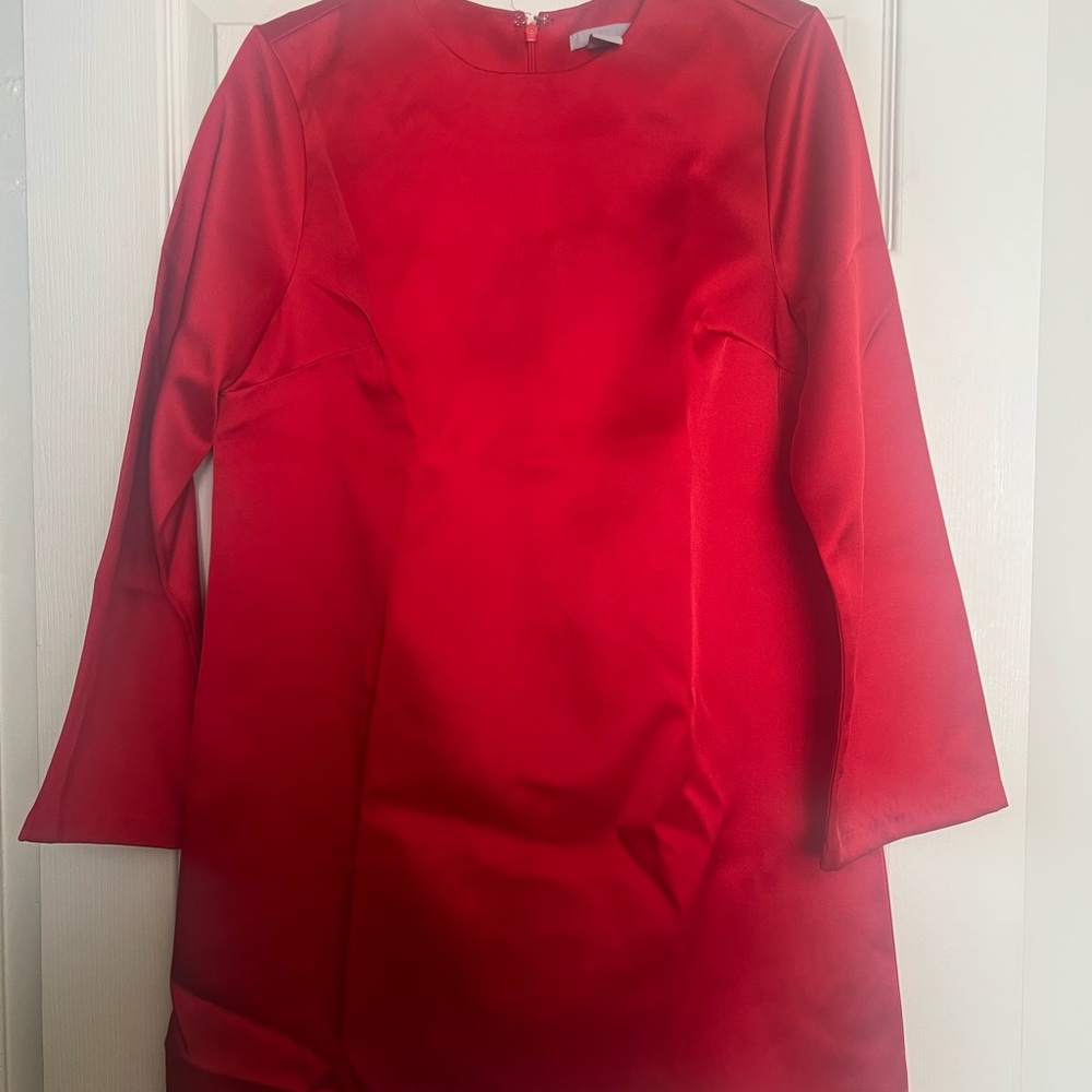 Elegant Red Long Sleeve Dress